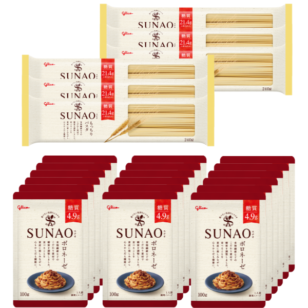 SUNAOもっちりパスタ定期コース_18食分パスタ6袋・ボロネーゼ18個