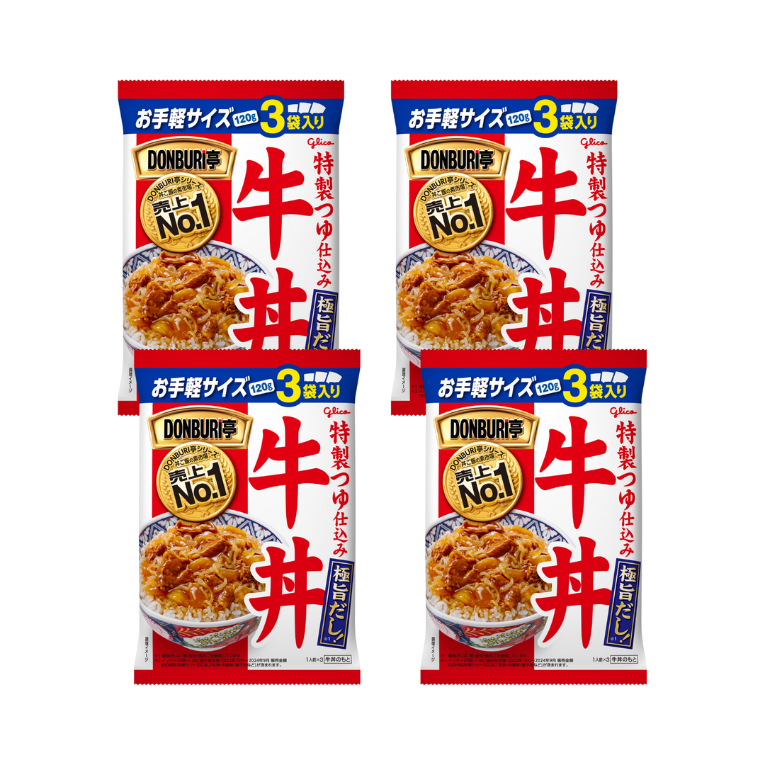DONBURI亭3食パック「牛丼」4個｜【公式】グリコダイレクトショップ